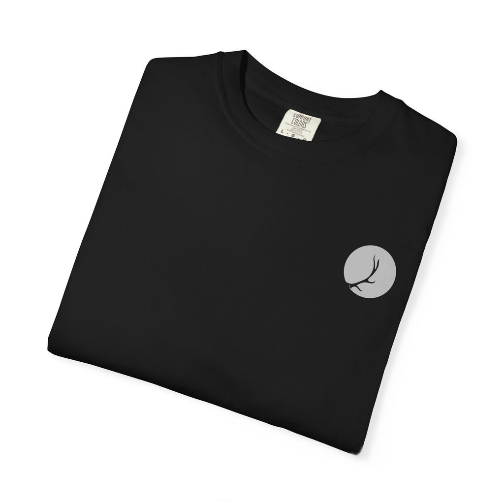 Minimal Crescent Moon Pocket T-Shirt — Subtle Lunar Graphic Tee