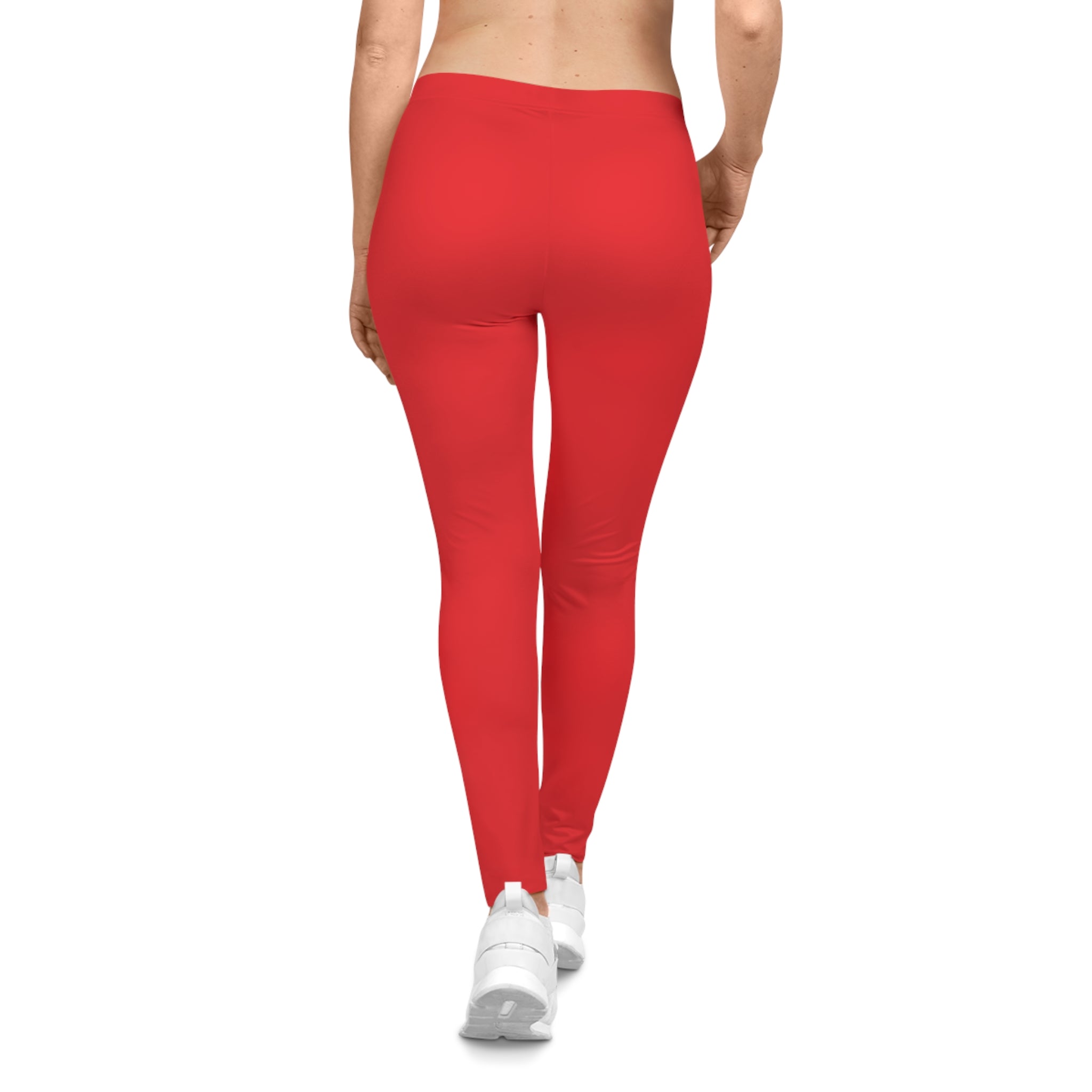 Red Women's Casual Leggings – All-Over Print Comfortable Activewear