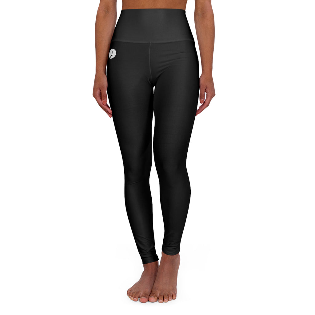 Black High-Waisted Yoga Leggings — Lightweight Stretch Activewear
