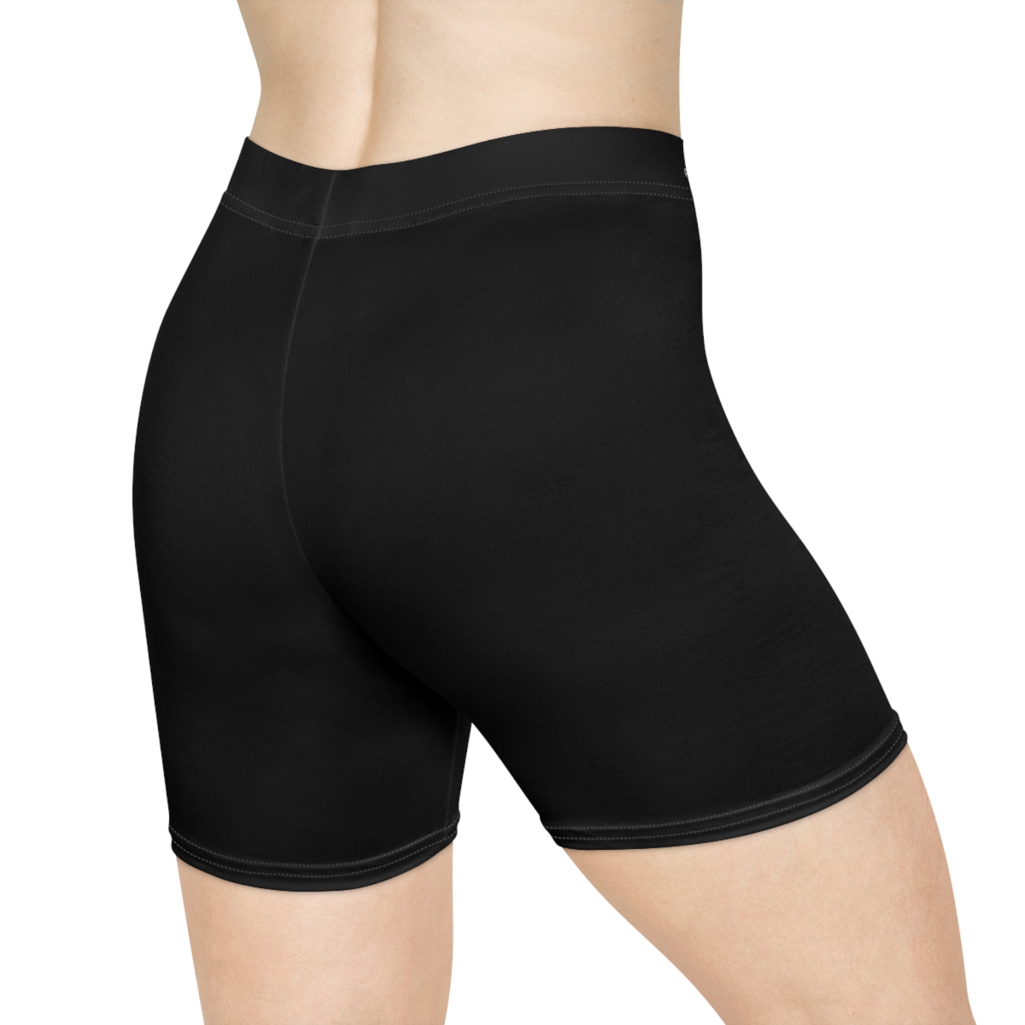 Women's Biker Shorts - High-Waist Black Athletic Cycling Shorts