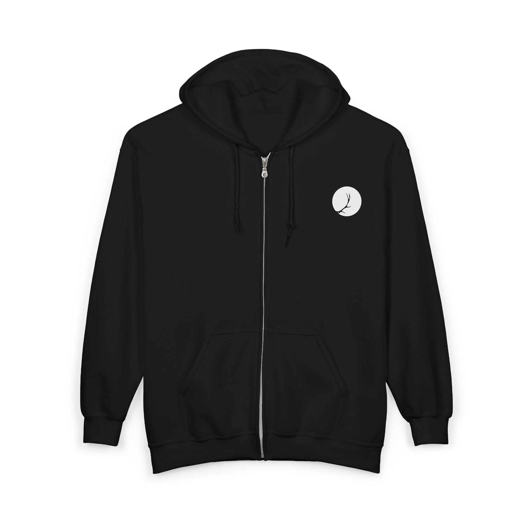 Antlr Logo Zip Hoodie — Minimal Back & Chest Emblem