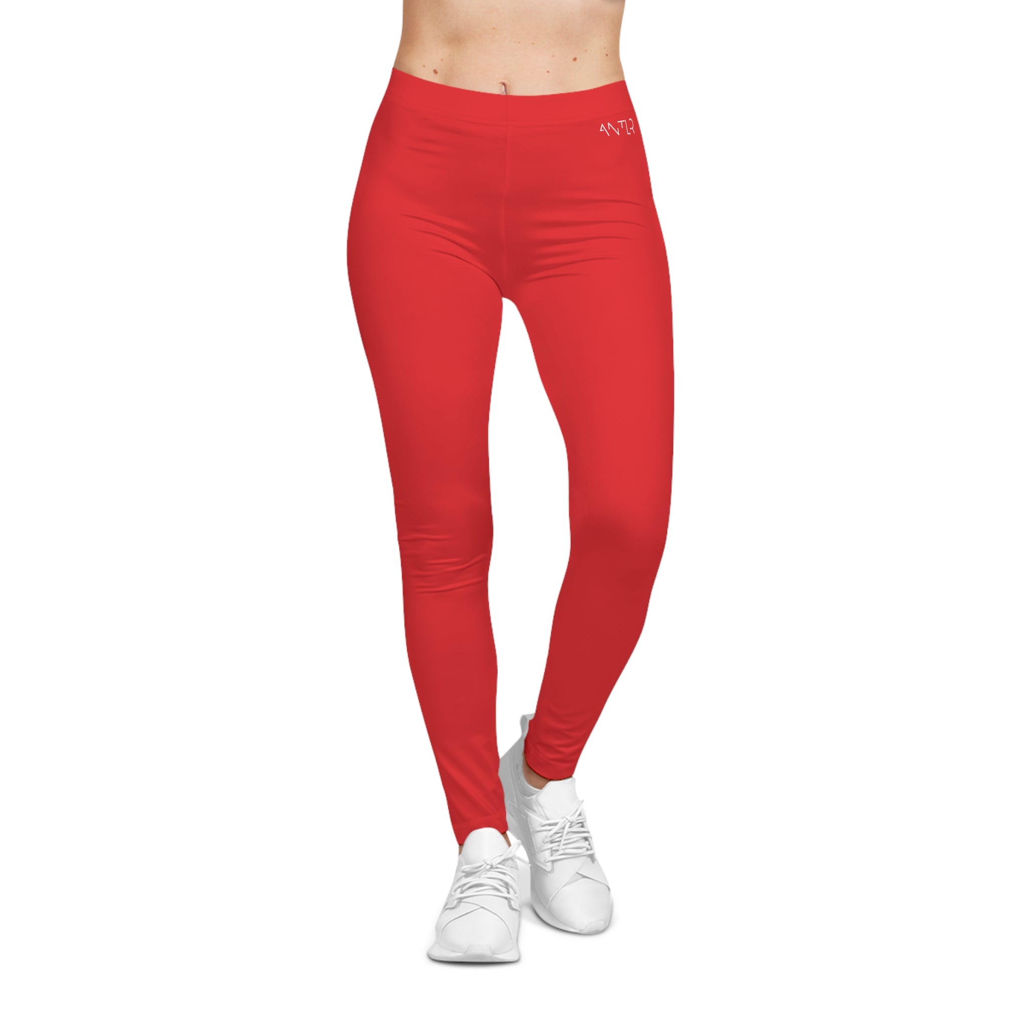 Red Women's Casual Leggings – All-Over Print Comfortable Activewear