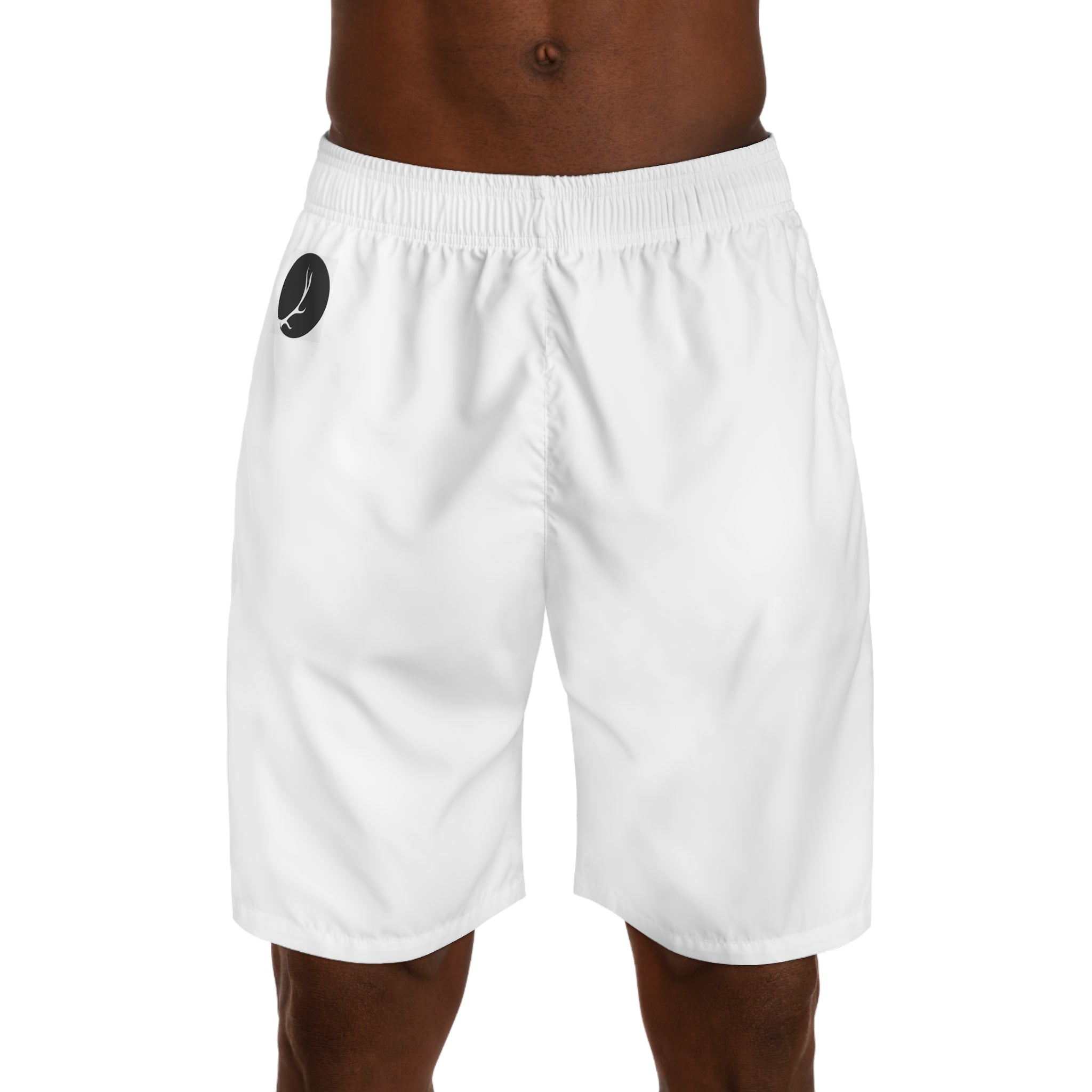 Men's Jogger Shorts — Minimal White Athletic AOP Shorts