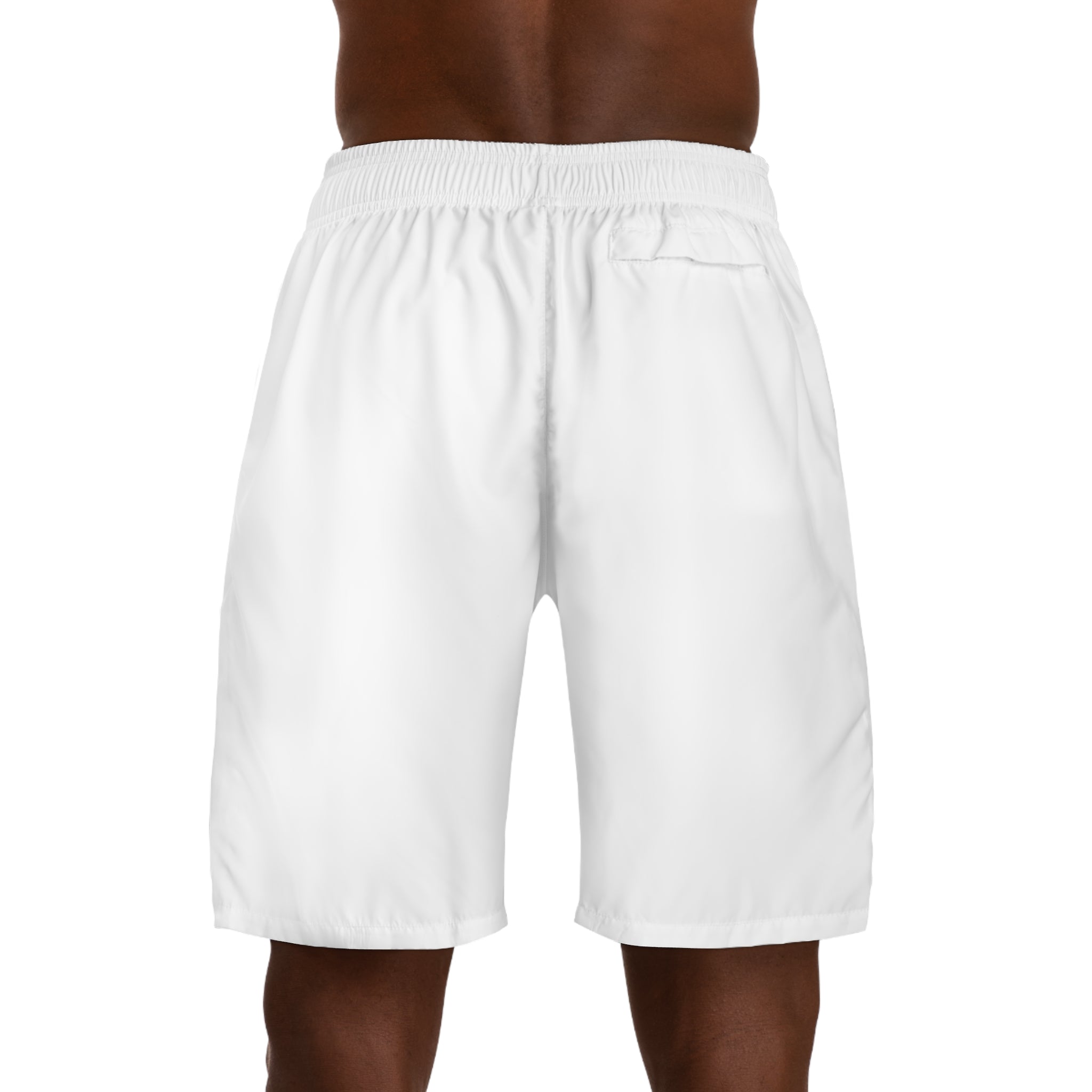Men's Jogger Shorts — Minimal White Athletic AOP Shorts