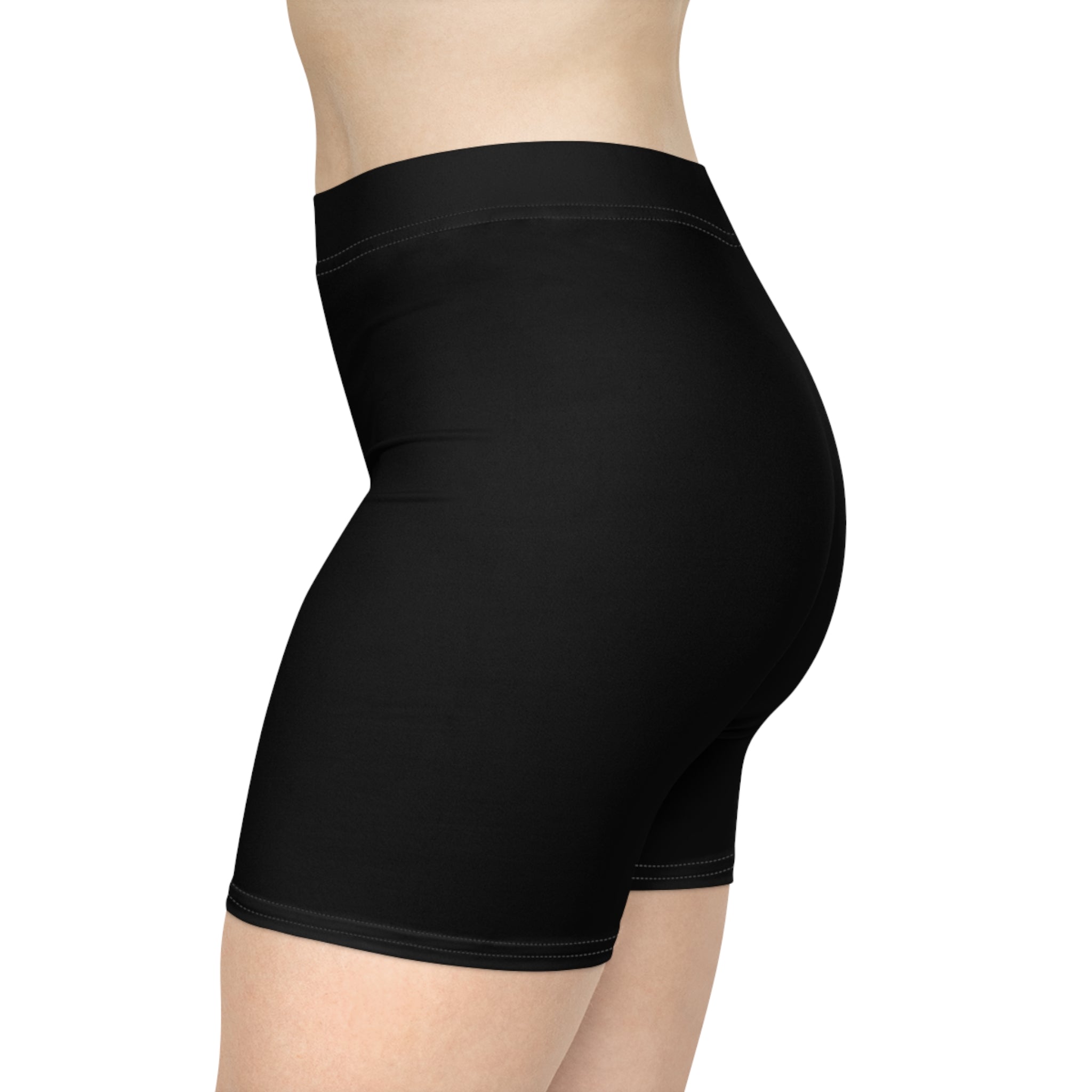 Women's Biker Shorts - High-Waist Black Athletic Cycling Shorts