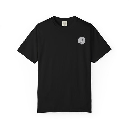 Minimal Crescent Moon Pocket T-Shirt — Subtle Lunar Graphic Tee